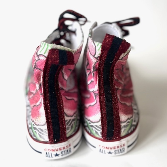 Converse Chuck Taylor All Star Canvas Rose Tattoo Butterly Hi-Top Sneakers - Picture 6 of 8